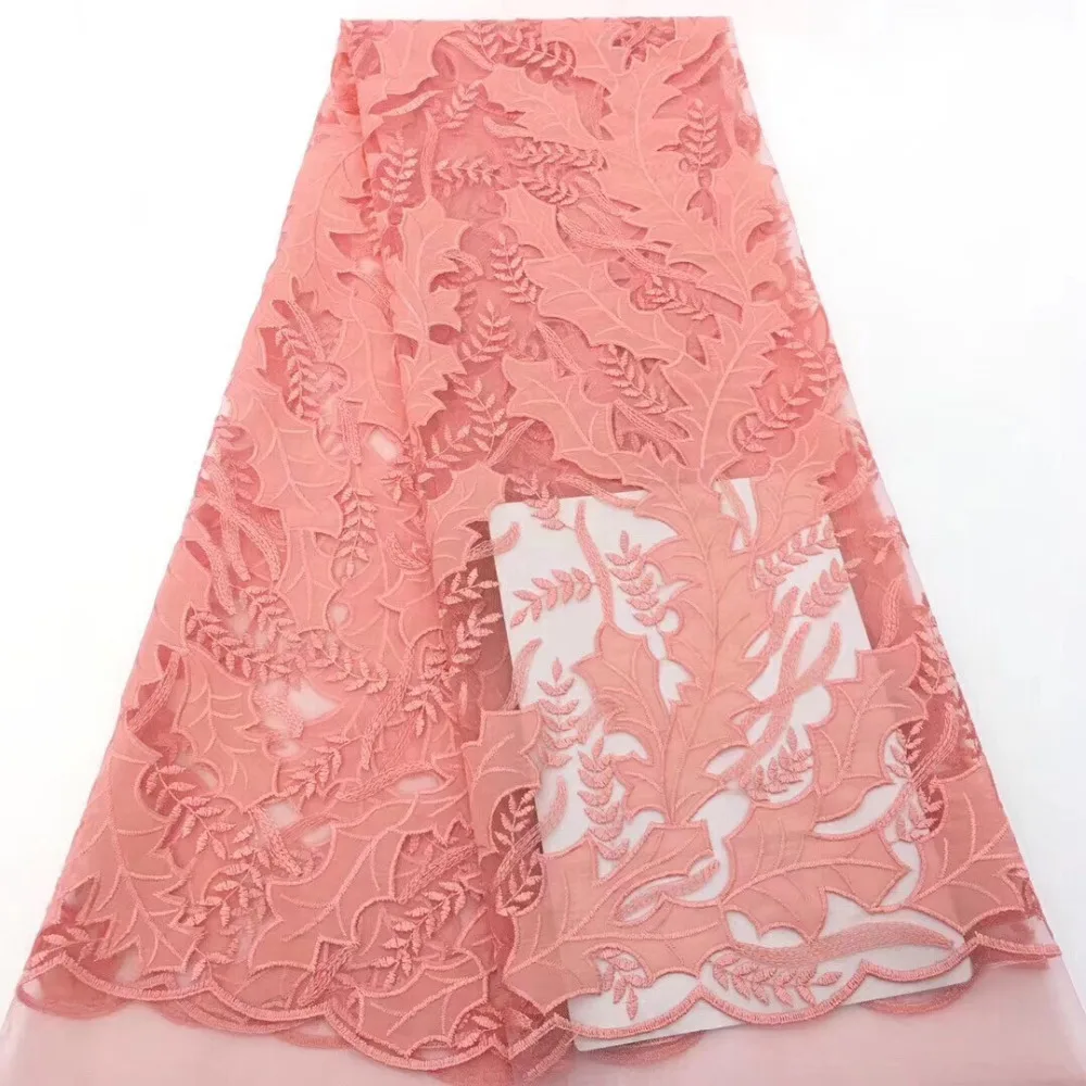 

Laser Cutting Nigerian French Lace Fabric 2019 African Tulle Lace Fabric High Quality African Lace Wedding Fabric For Dress