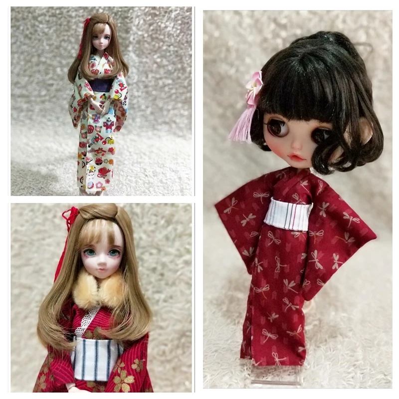 1 Набор = 2 шт. новая одежда модное японское кимоно с поясом для кукол Blyth Licca Ob24 1/6