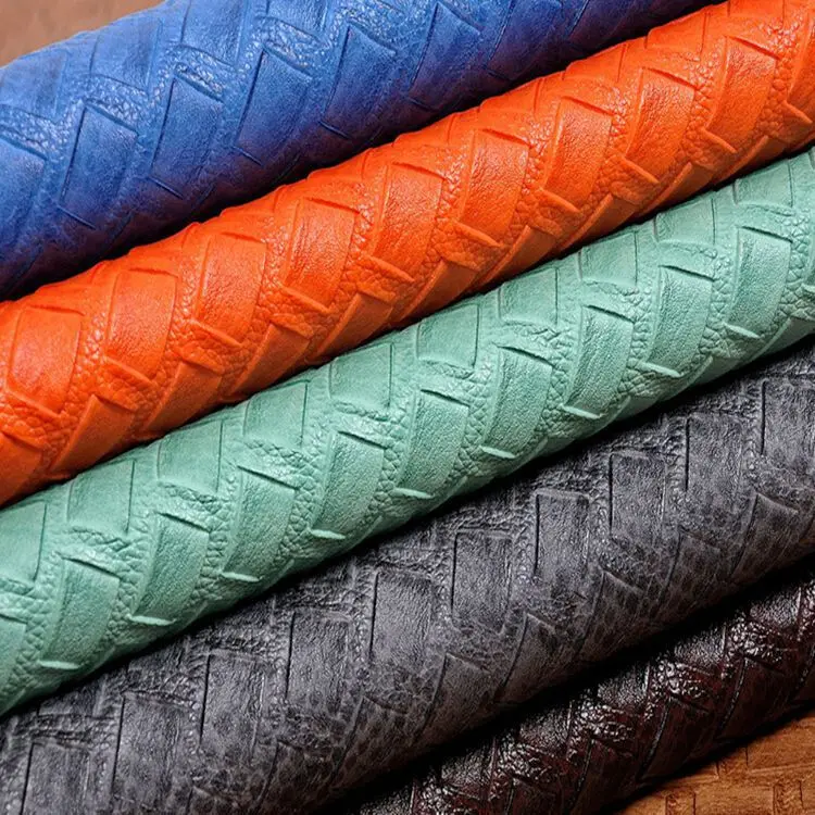 

rolled woven grain leather PVC fabric for bags shoe faux leather black textile for sofas/ sofa fabric/ leather bag for notebook