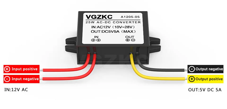 12 В до 5 В AC DC преобразователь питания 10-20 в до 5 В 25 Вт модуль преобразователя напряжения постоянного тока