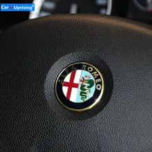 1 Uds 4cm 40mm para ALFA ROMEO 147, 156, 166, 159 Giulia Stelvio 4C 8C GT dirección distintivo para el volante emblema pegatinas accesorios de coche