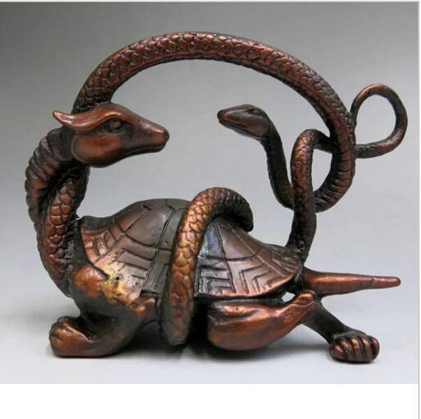 

wan67104005+++China red bronze four mythical creatures dragon tiger phoenix turtle Statue