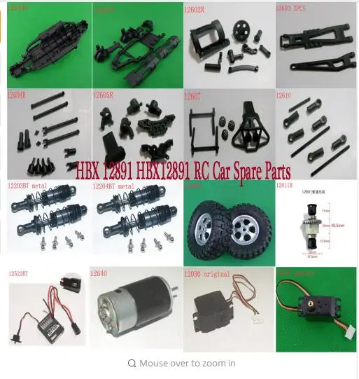 

HBX 12891 RC Car Spare Parts