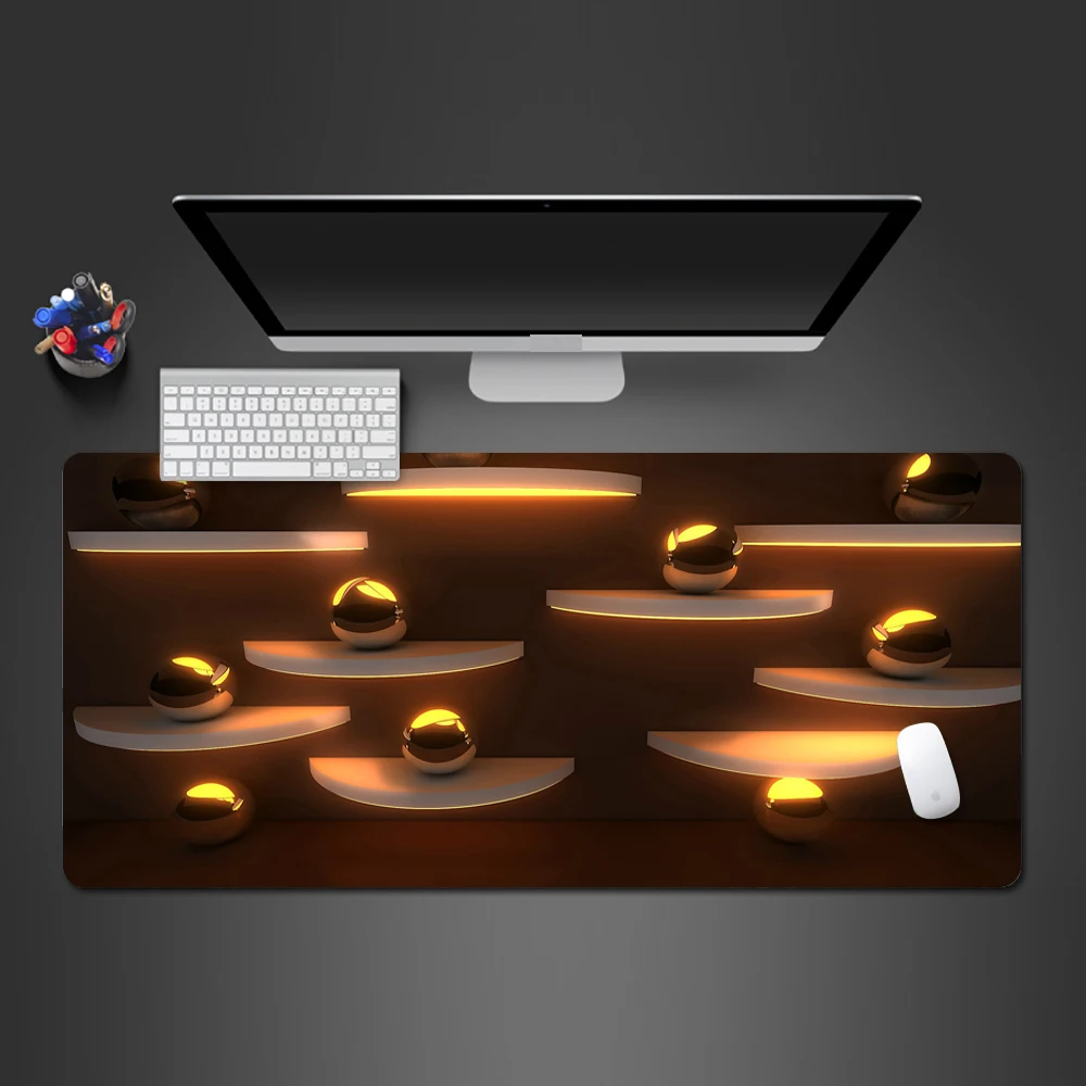 

Creative Gold Dazzling Modern Art High Quality Mouse Pad Natural Rubber Wear-Resistant Notebook Computer Keyboard Mouse Pad