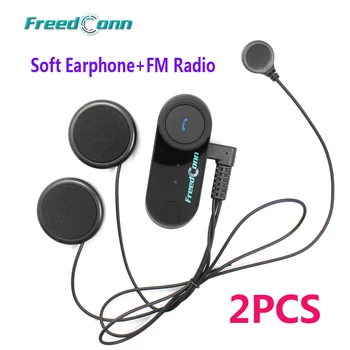 

Soft Earphone + FM Radio!! 2pcs Motorcycle Headphone Wireless Bluetooth Intercom Interphone Helmet Headset for Cellphone&GPS