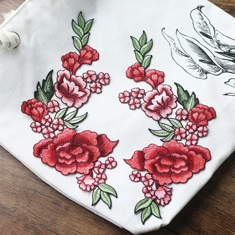 Large Flower Embroidery Applique Patches Sew on Pacthes Lace Fabric