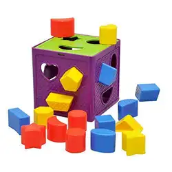 Раннее детство обучения Детские игрушки активности Cube-Пластик геометрический квадратный Форма сортировщик Куба Цвет распознавания