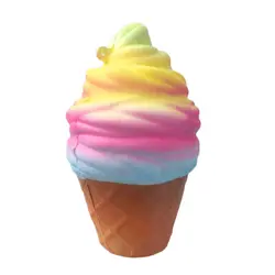 Забавная игрушка мягкое Радужное Мороженое Супер медленное нарастающее при сжатии игрушки силиконовые формы для выпечки антистресс