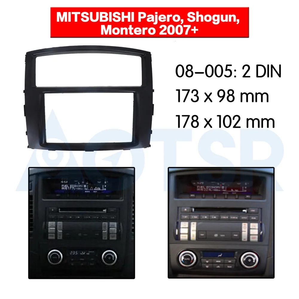 

2 din Radio Fascia for MITSUBISHI Pajero Shogun Montero 2007+ Audio Panel Mount Installation Dash Kit Frame Adapter Stereo DVD