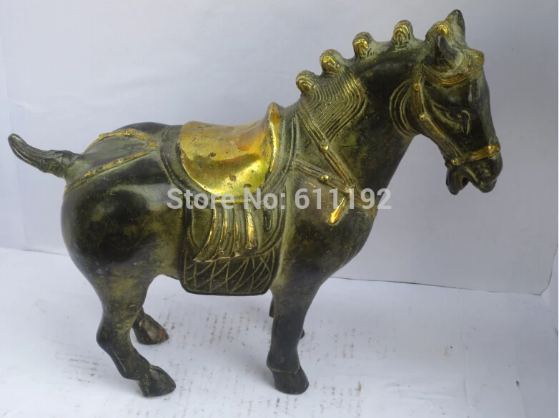 

7.3 Inch High Antique Home decoration animal statue,Bronze Gilt horse sculpture Metal crafts