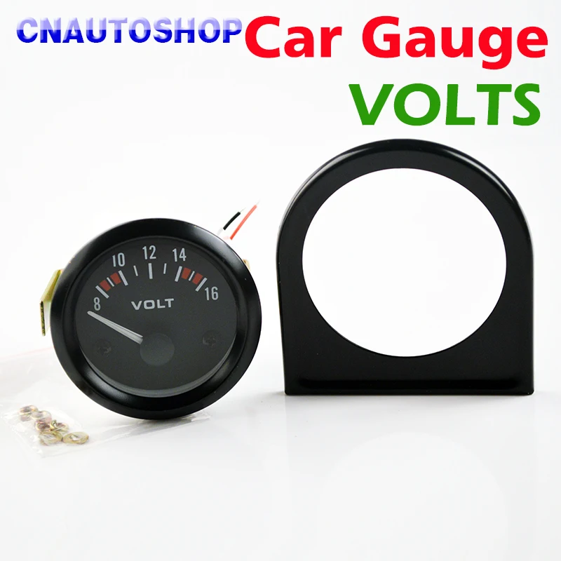 Dragon Gauge 2" 52mm VOLTS Car Gauge 816V Voltage Black Shell 12V VOLT