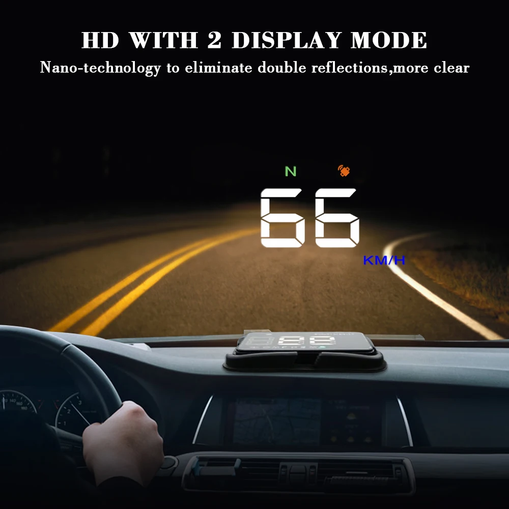 A5 gps HUD Дисплей км/ч миль/ч цифровой Скорость ometer Скорость Предупреждение сигнализации автомобильные аксессуары