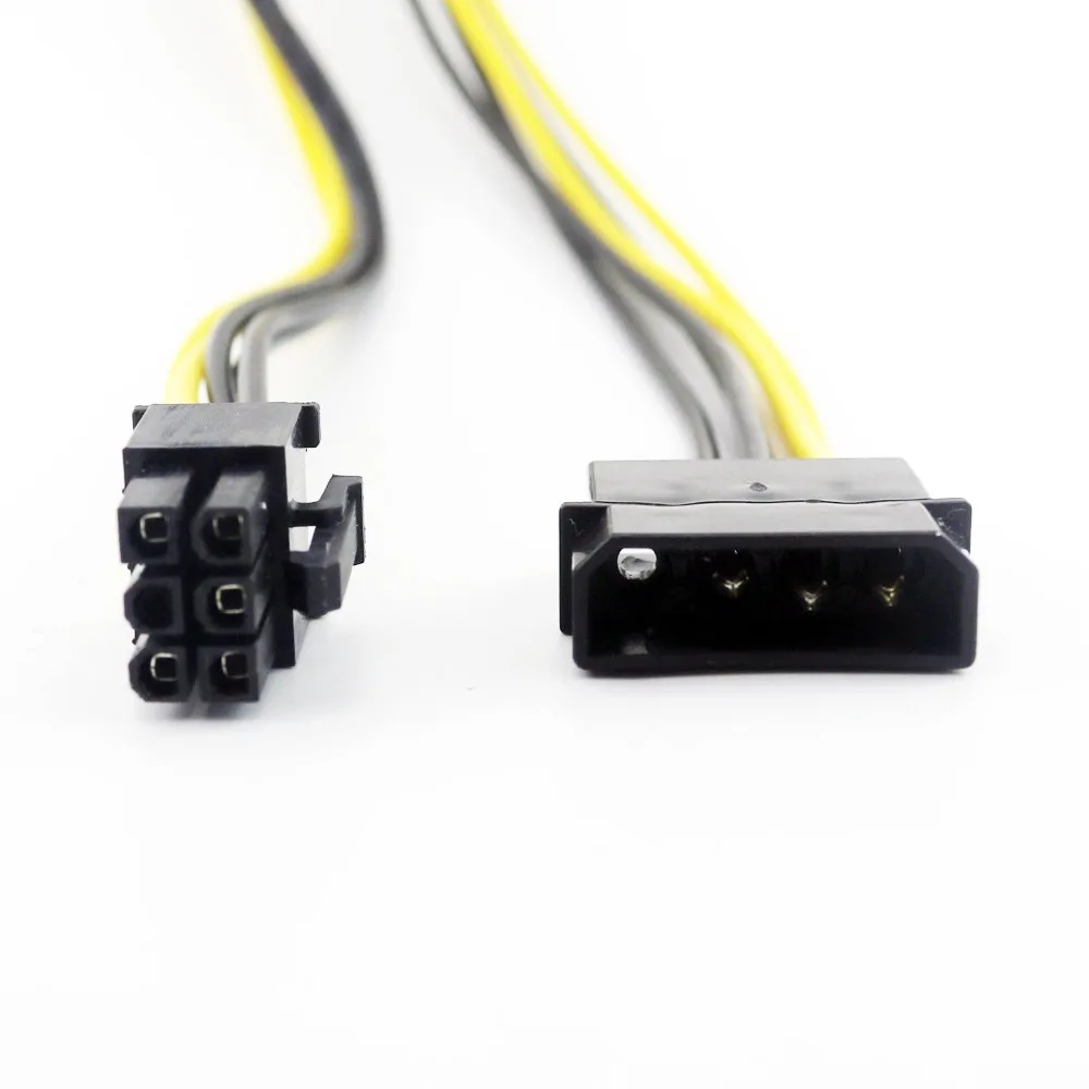 5x4 Pin Molex Male Plug to 6 PCI Express Female PCIE видео адаптер питания кабель шнур черный 20
