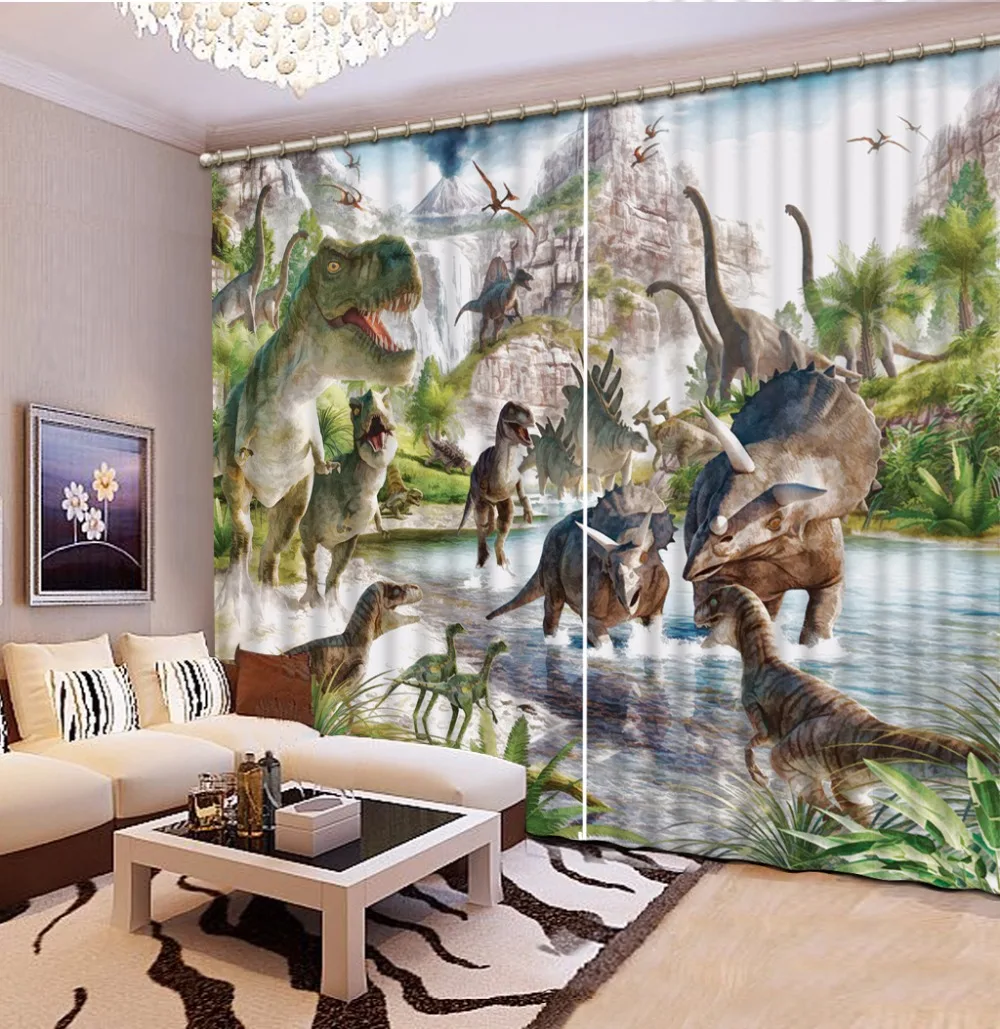 

3D Curtain Photo Customize Size Blackout Shade Window Curtains Animal World Printed Curtain Decorative Door Curtain