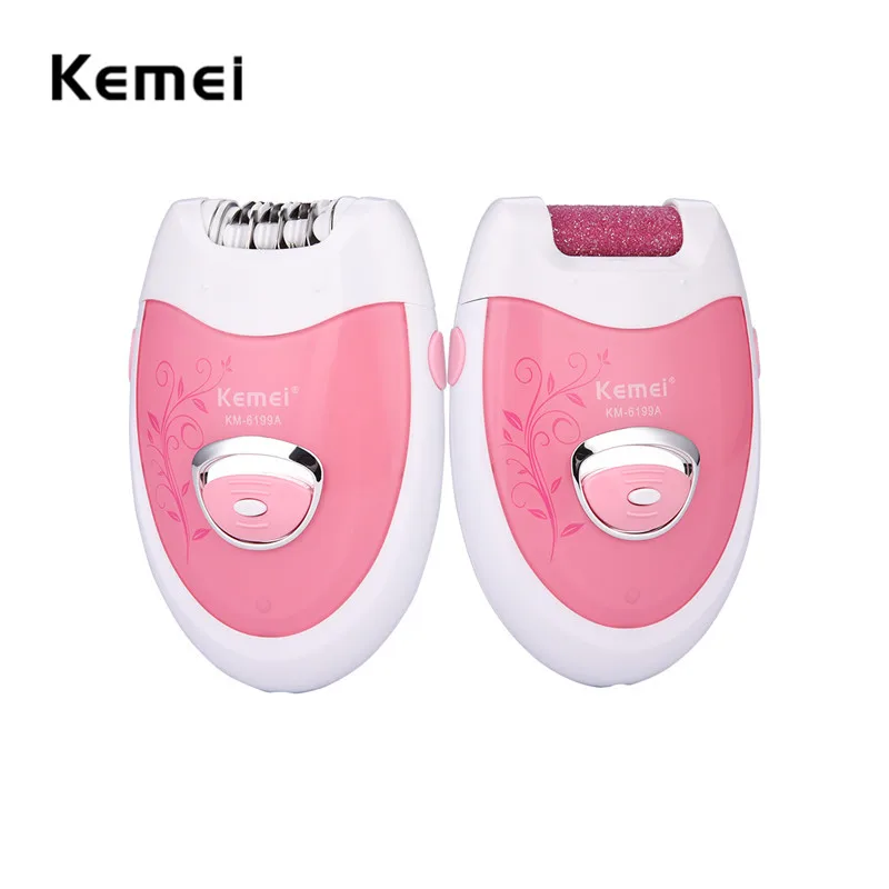 

2 in1 Electric Lady Epilator Rechargeable Foot File Callus Remover Feet Grinding Roller Women Bikini Leg Arm Hair Removal Kit 31