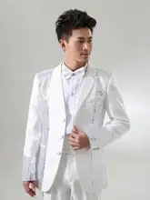 Blazer men stage latest coat pant designs suit costume marriage homme terno masculino paillette wedding suits for men's singer latest coat pant designs royal blue velvet jackets men style stage tailed prom blazer tailcoat costume suits winter tuxedo terno