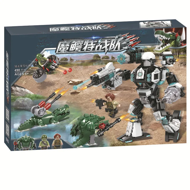 

2019 Military Soldier Crocodile Special Team Helicopter Vehicle Figures Building Blocks Bricks Kids Toys Compatible With Lego