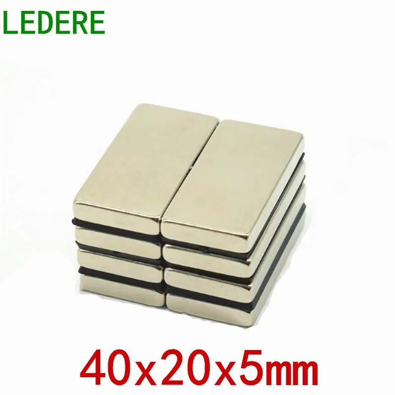 LEDERE1/5pcs 40mm x 20mm x 5mm Super Strong Neodymium magnet Rare Earth N35 Magnet 40*20*5 Nickel magne 40x20x5 NEW magnet metal цена LEDERE1/5pcs 40mm x 20mm x 5mm Super Strong Neodymium magnet Rare Earth N35 Magnet 40*20*5 Nickel magne 40x20x5 NEW magnet metal цены онлайн
