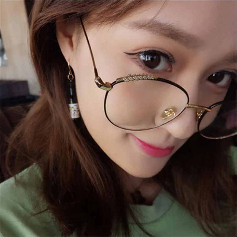 Новинка 2018 модная оправа для очков с жемчугом прозрачные очки женские круглым
