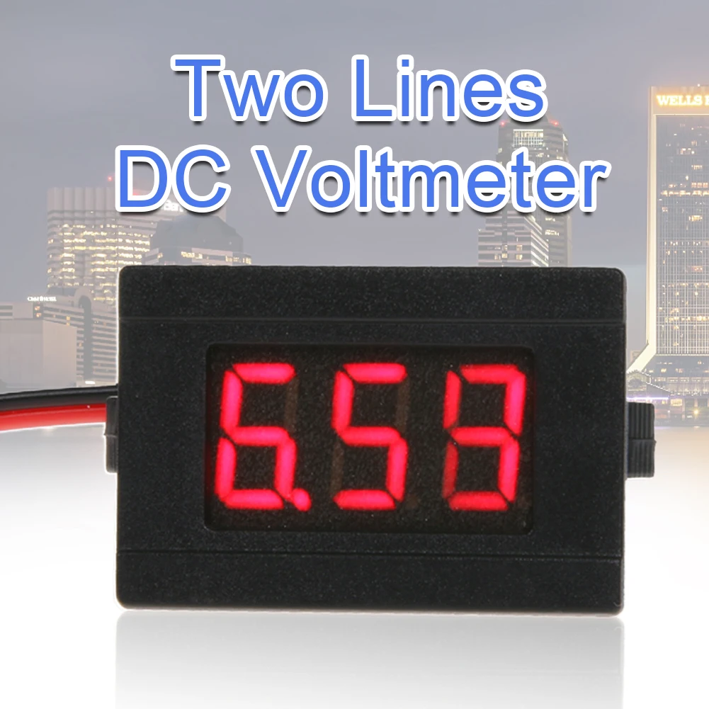 

0.36 inch LED Digital Voltmeter DC 4.5-30V Two Line Volt Meter With 15 cm Wire Cable