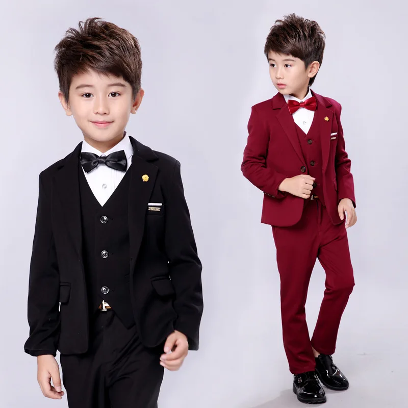 

2018 new style solid color children's fashion suit jacket British wind casual boy performance performance dress suit