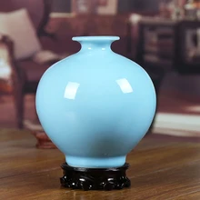 Керамическая Цветная глазурь небольшая ваза современное домашнее украшение короткая домашняя ваза