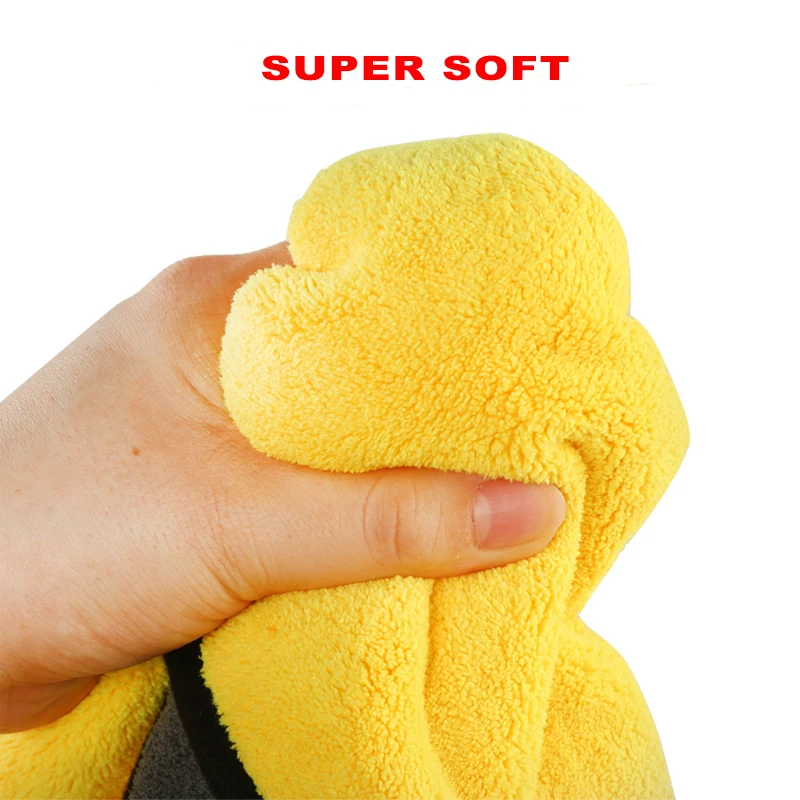 Thickening microfiber car towel double color used for car washing and cleaning super soft water absorption