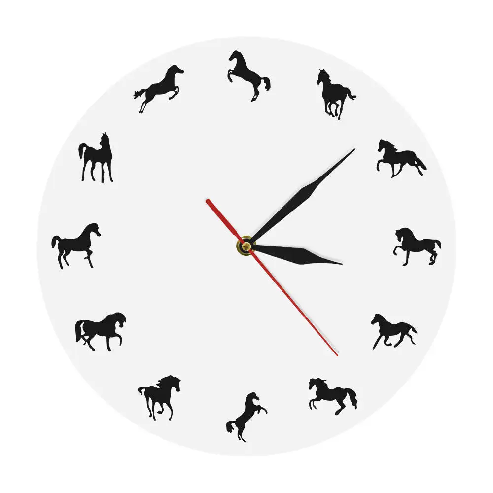 Buy 1Piece Wild Horse Clock Animals Wall Clock Modern Round Wall Clock Horse