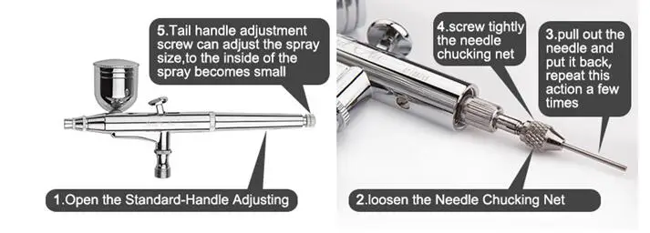 Профессиональный Аэрограф, Пистолет двойного действия, Аэрограф, набор для художественной краски, тату, хобби, модель, Аэрограф, инструмент для ногтей 0,2 мм, 7cc