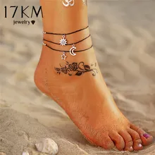 3 шт./компл. Бохо Браслет Набор для Для женщин Винтаж серебро сердце солнце и луна звёздные серебряные браслеты Браслеты богемные ювелирные изделия Прямая поставка