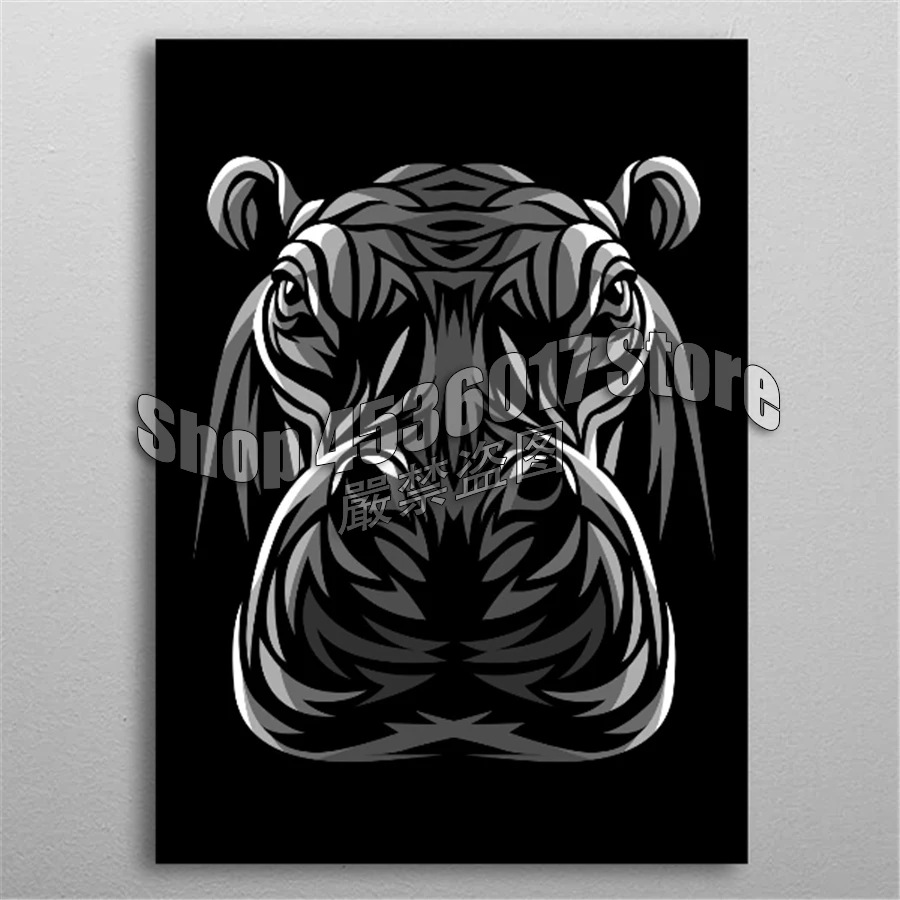 

5D Diy Diamond Painting Tribal hippopotamus Diamond Embroidery Full Diamond Mosaic Animals Rhinestones Home Decor Craft Kits