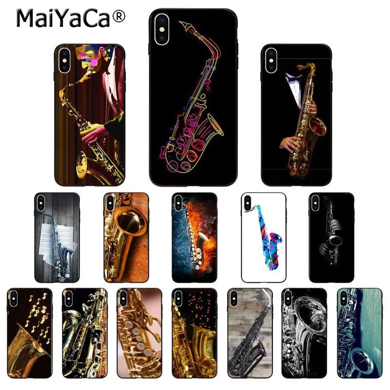 

MaiYaCa Musical instrument saxophone Newly Arrived Black Cell Phone Case for iPhone X XS MAX 6 6S 7 7plus 8 8Plus 5 5S XR