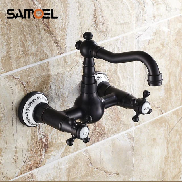 Buy Black Bronze Wall Mounted Copper Faucet with