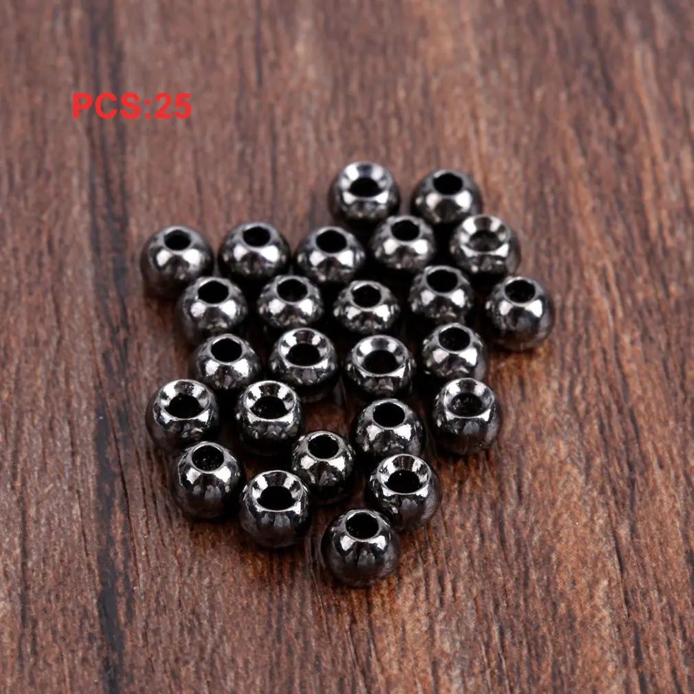 

25pcs Tungsten Slotted Fly Tying Head Beads Nymph Head Ball Beads Fly Tying Materials 4.6mm