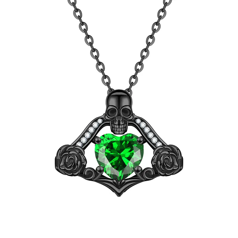 

2019 Fashion Skull Pendant Heart Crystal Zircon Chokers skull Necklaces for Women's Wedding Jewelry Dropshipping