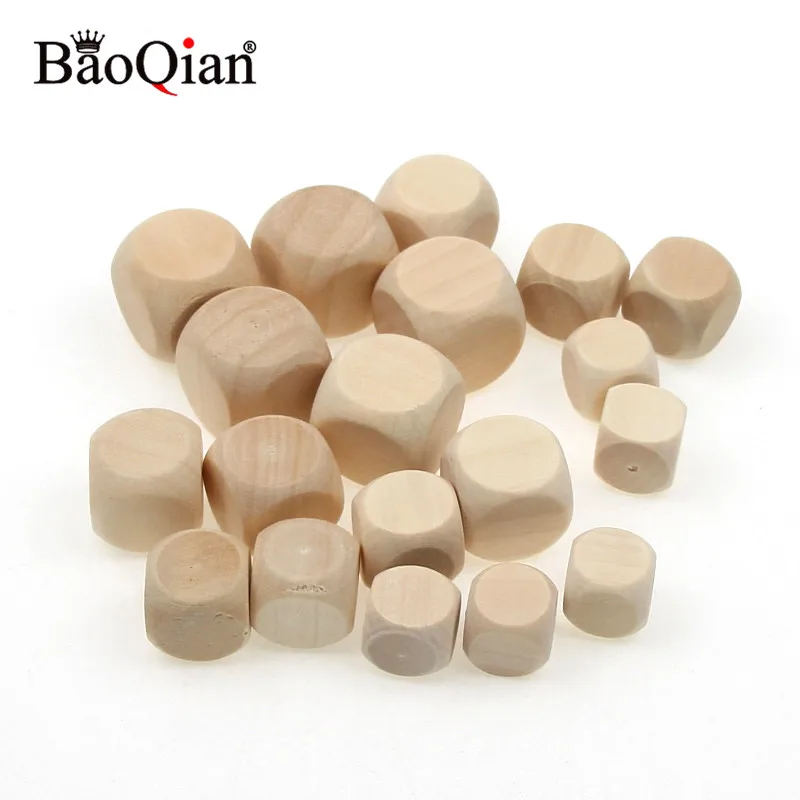 12/14/16/18mm Solid Blocks Square Wooden DIY Craft Wood Art Crafts Projects Embellishment for Wedding Christmas Party Woodwork