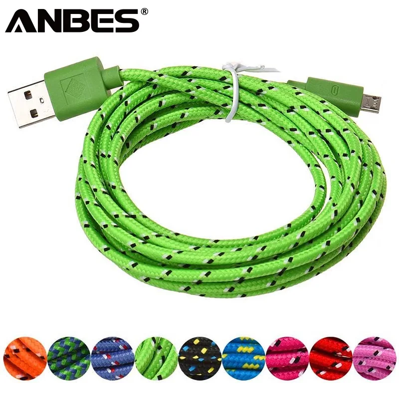 ANBES Micro USB кабель для зарядного устройства 1 м Универсальный пеньковый Канат