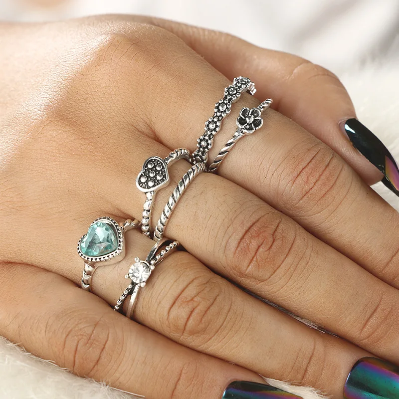 

bagues pour femme bohemian Retro women rings stainless steel ring accesorios mujer anelli donna ring set wedding bague femme