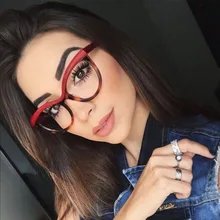 Ясно, кошачий глаз очки Женщины Оптический рецепт очки кадры винтажные черные дизайнерские брендовые оправы для очков женщин верхняя одежда