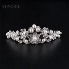 Free Shipping Fashion Rhinestone Crystals Flower Tiara Crown For Bridal Women Wedding Hair Jewelry Accessories 3pcs