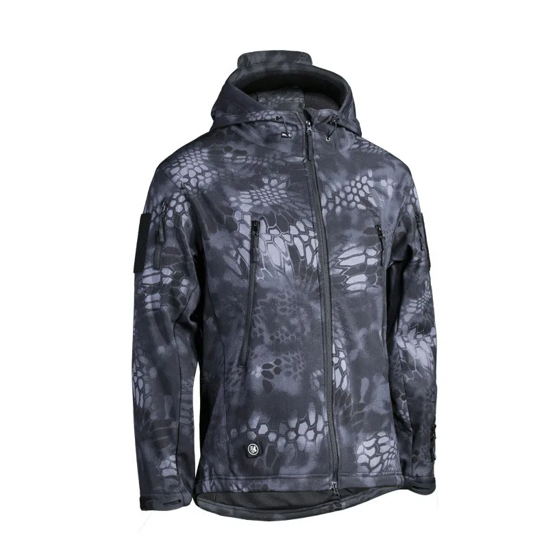 Высококачественная куртка с мягкой оболочкой TAD shark, полевая тактическая теплая верхняя одежда, ветрозащитный с вкладышами, анти-износ,, размер s-xxl - Цвет: Черный