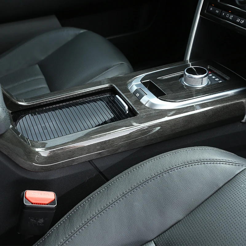 For Land Rover Discovery Sport Car-Styling Luxury Interior Accessory Chrome Gear Shift Panel Trim Sticker dark Wood Grain 2015+ For Land Rover Discovery Sport Car-Styling Luxury Interior Accessory Chrome Gear Shift Panel Trim Sticker dark Wood Grain 2015+