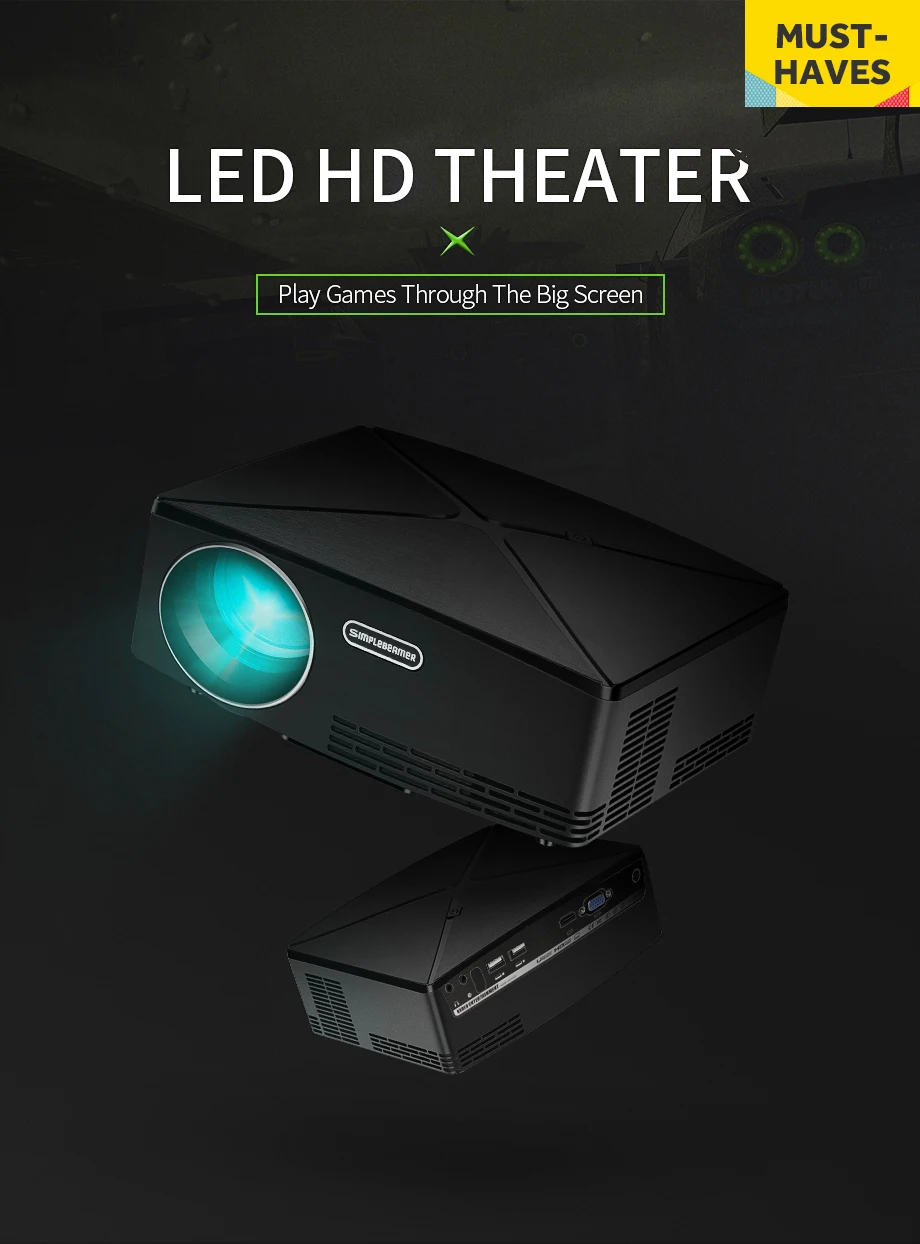 Компактный смарт-проектор c80/C80 UP, 1280x720 Разрешение Android bluetooth-проектор, портативный HD HDMI видео проектор для домашнего кинотеатра