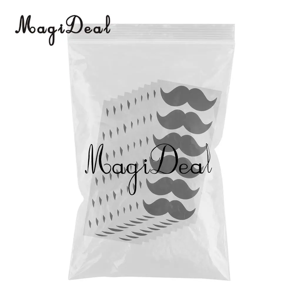 MagiDeal 9 x 6pcs Black Chalk Board Vinyl Mustache Decal Stickers Art DIY Crafts Use for Put on Jar Container Storage Bin Box