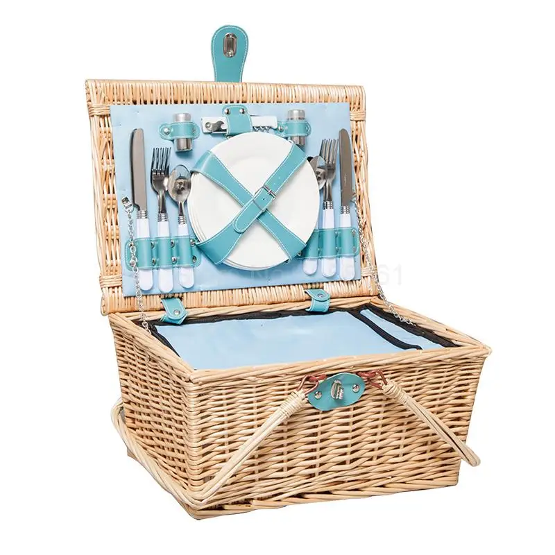 Rattan Picnic Basket Hand-held Picnic Receiving Basket Shopping Basket ...