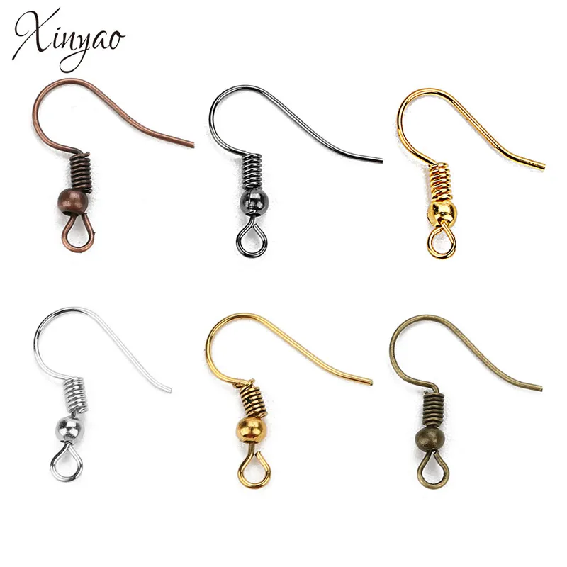 200pcs Lot Stainless Steel Ear Wires Hooks ~with Bead Coil ~ Earring Finding