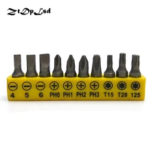 ZtDpLsd 10 шт. прецизионный инструмент 1/" шестигранный хвостовик отвертка бит профессиональные инструменты беспроводной винт 4 5 6 PH0 PH1 PH2 PH3 T15 T20 T25