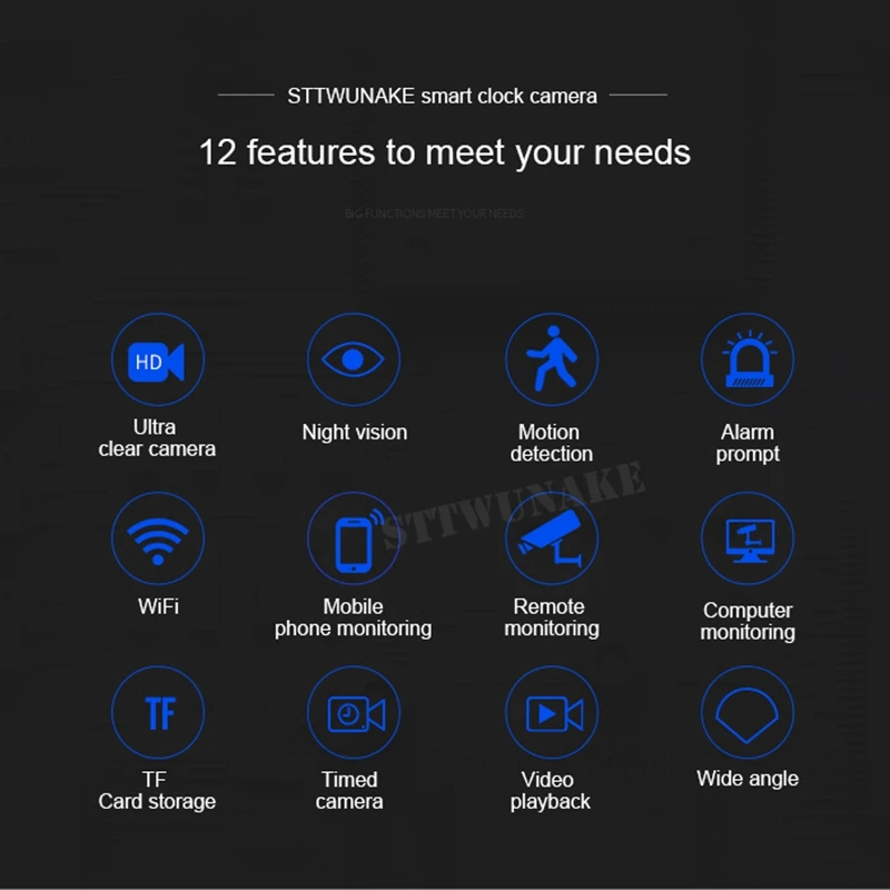 STTWUNAKE 1080P HD мини камера DV ночного видения wifi электронные часы ip радио няня микро