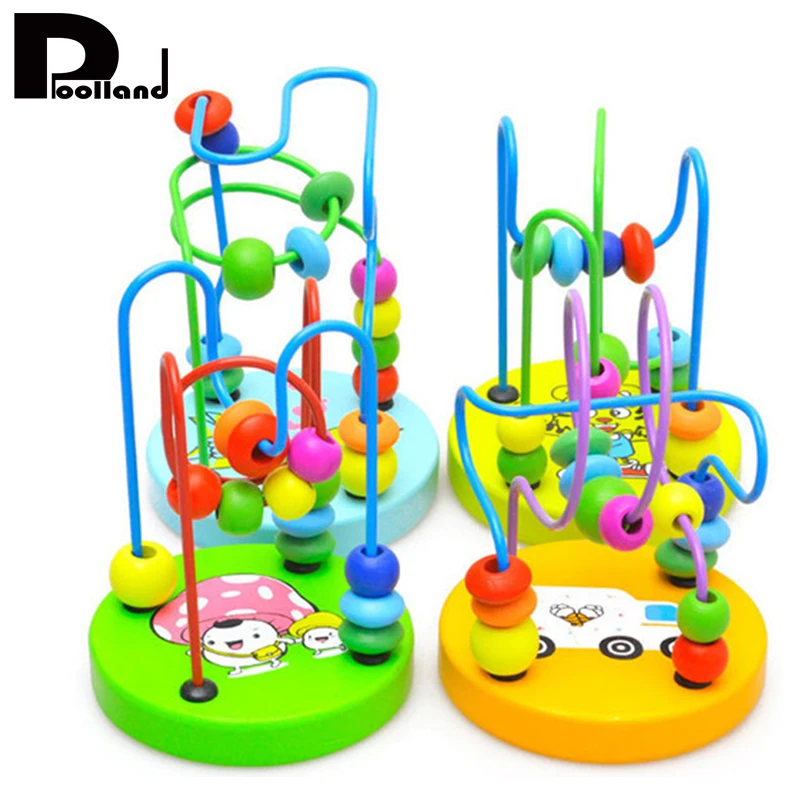 

1PC Children Colorful Wooden Mini Around Beads Educational Toy Montessori Funny Toys Kids Baby Bright Colors Toys Gift P27