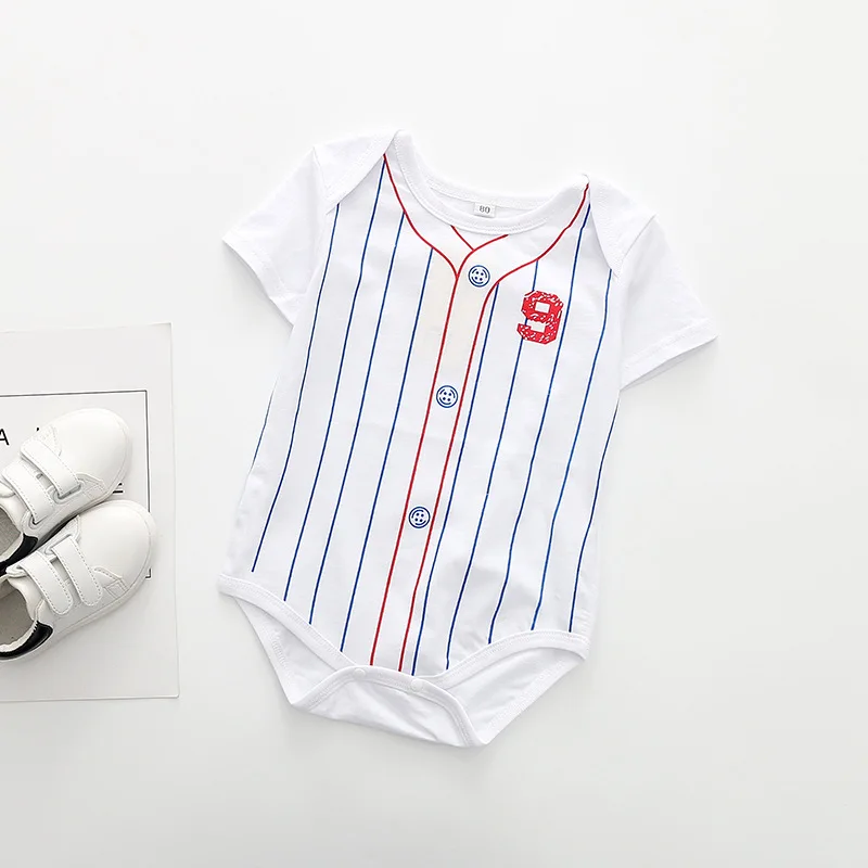 Fashion Baby Boys Newborn Baby Bodysuit Sports Infant Jumpsuit Brand Casual Basketball Football Baseball Print Baby Clothes DS9 - Цвет: A